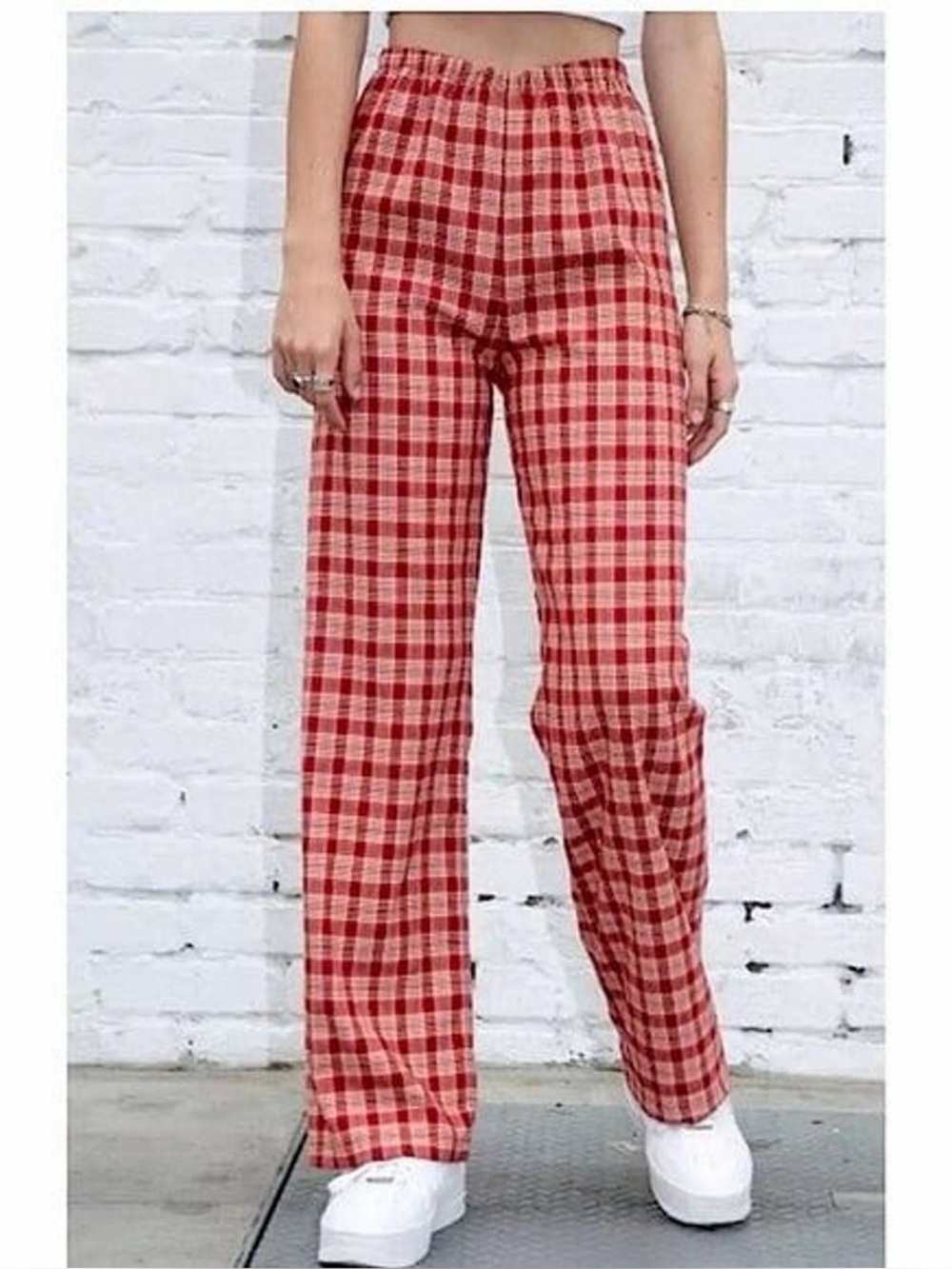 BRANDY MELVILLE pink Tilden plaid pant